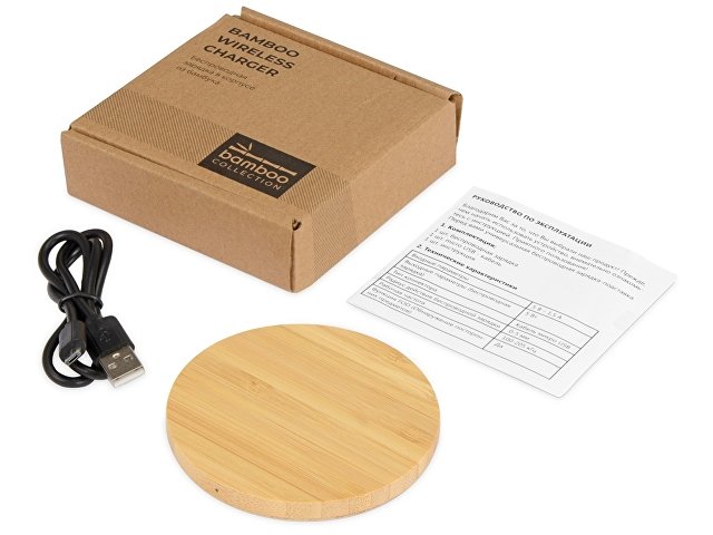 Беспроводное зарядное устройство из бамбука «Cap» thumbnail