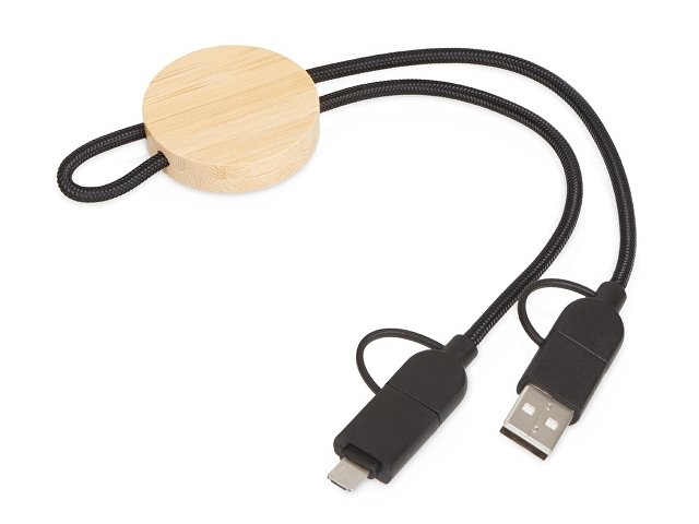 Универсальный зарядный кабель из переработанных ПЭТ и ТПЕ «Acalypha», быстрая зарядка 25 Вт