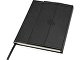 Блокнот Alejandra формата А5 с твердой обложкой из переработанной кожи - сплошной черный