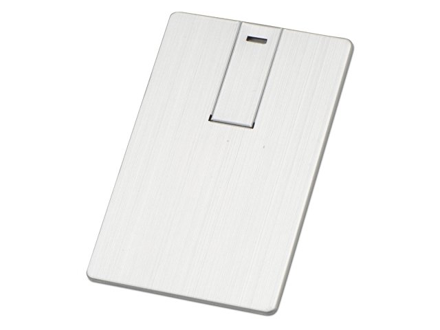 Флеш-карта USB 2.0 64 Gb в виде металлической карты "Card Metal", серебристый