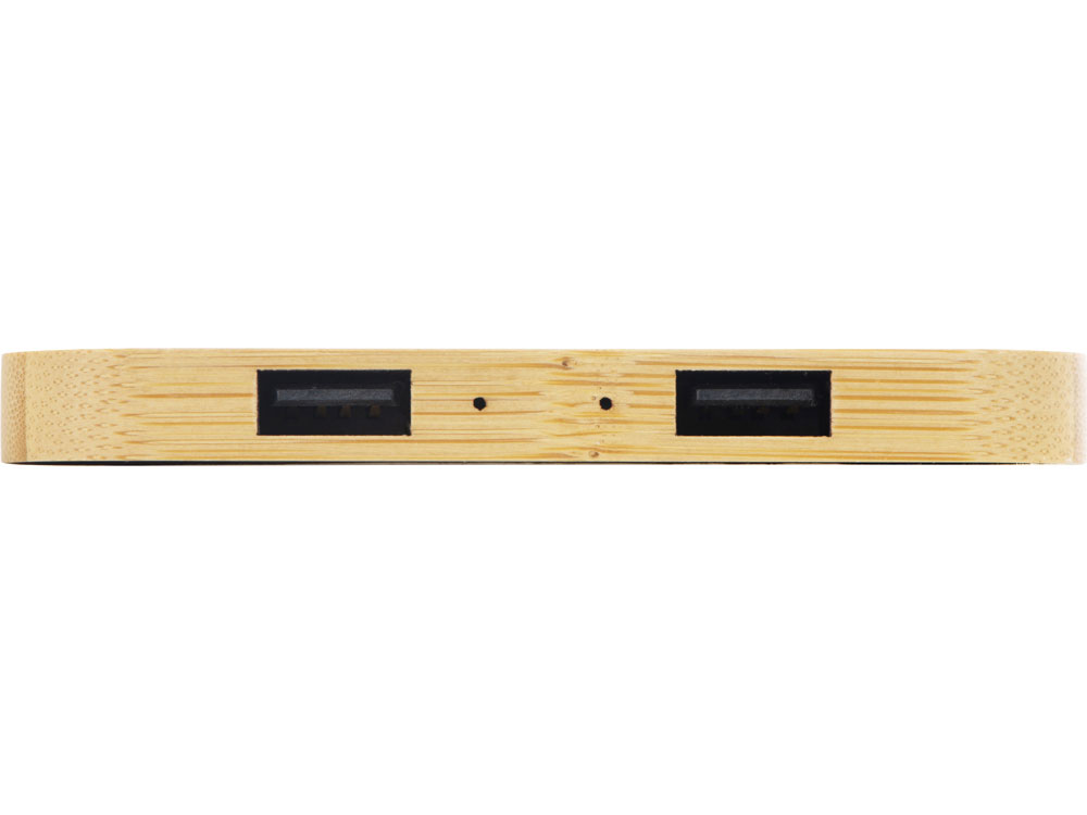 USB-хаб с беспроводной зарядкой из бамбука «Plato», 5 Вт