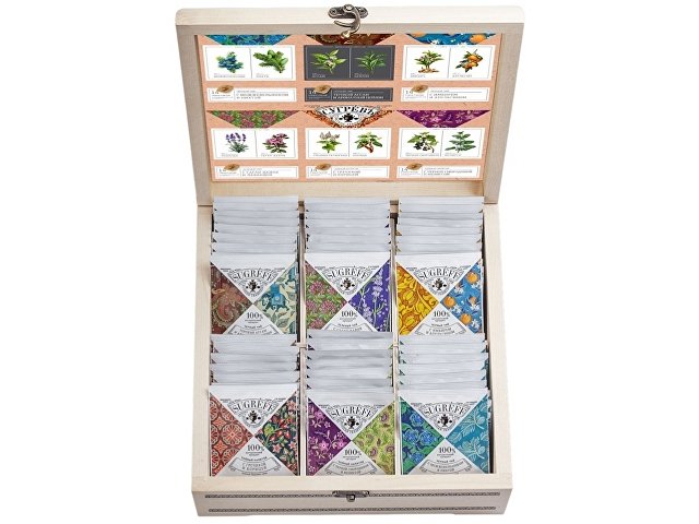 Подарочный набор с пакетированным чаем в деревянной шкатулке без лого  thumbnail