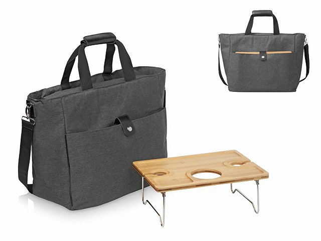 Набор для пикника Fabar сумка-холодильник и бамбуковый столик на ножках thumbnail