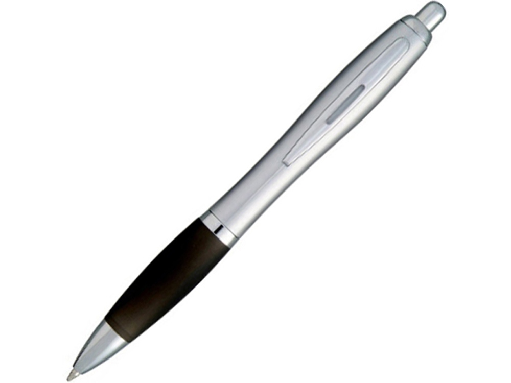 Ручка шариковая Nash, серебристый/черный, синие чернила