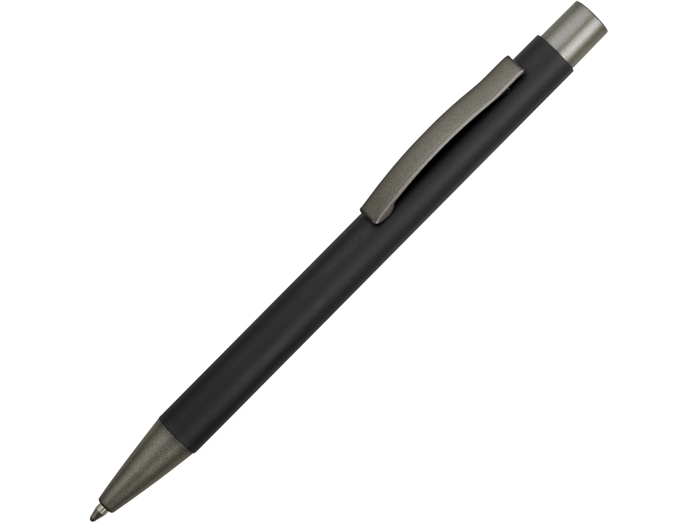 Ручка металлическая soft touch шариковая Tender с зеркальным слоем, черный/серый