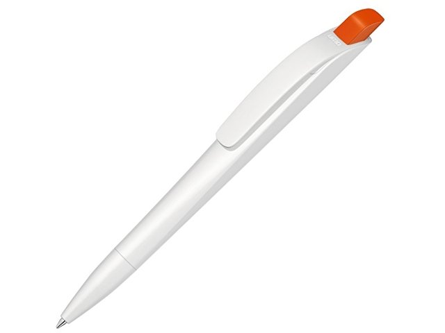 Ручка шариковая пластиковая "Stream", белый/оранжевый