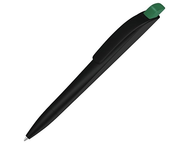 Ручка шариковая пластиковая "Stream", черный/зеленый