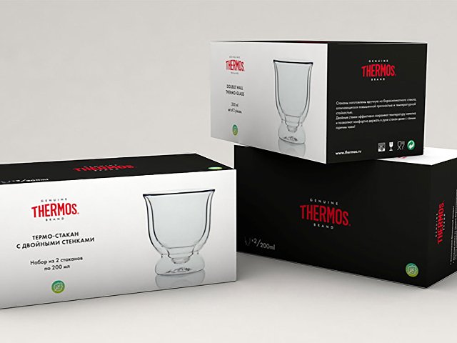 Набор стаканов из двойного стекла THERMOS, 200мл thumbnail