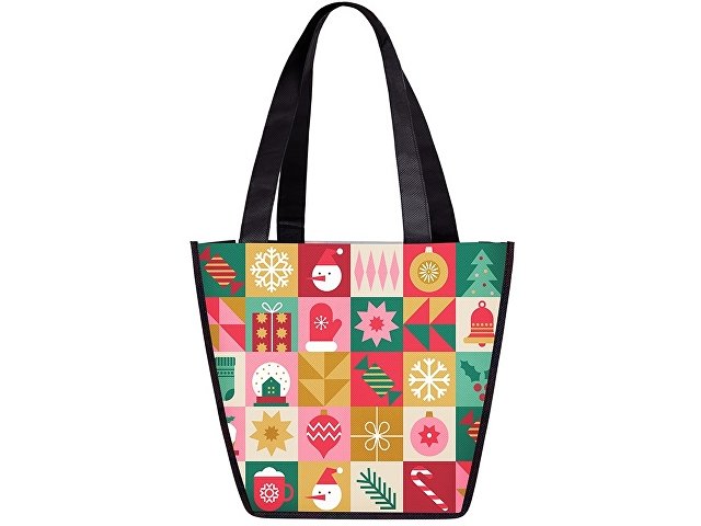 Сумка для шопинга с донной складкой и ручкой из нетканого PET материала