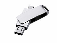 USB 2.0-флешка на 64 Гб 3-в-1 с разъемами Micro USB и USB-C