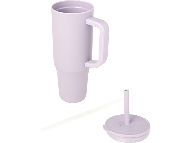 Герметичная термокружка «Brady» с силиконовой трубочкой, переработанная сталь, 900 мл thumbnail