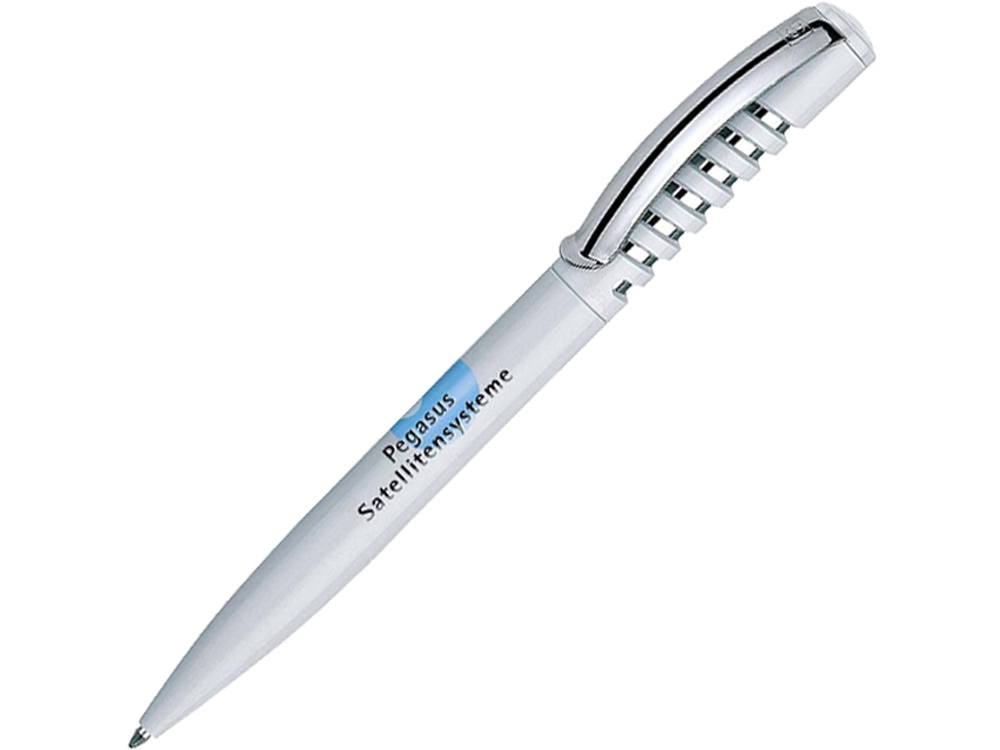 Ручка пластиковая шариковая New Spring Polished с металлическим клипом, белый