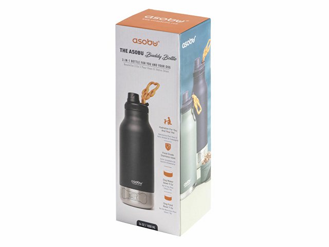 Вакуумный термос «Buddy» 3-в-1 со съемными мисками для питомцев, 1000 мл thumbnail