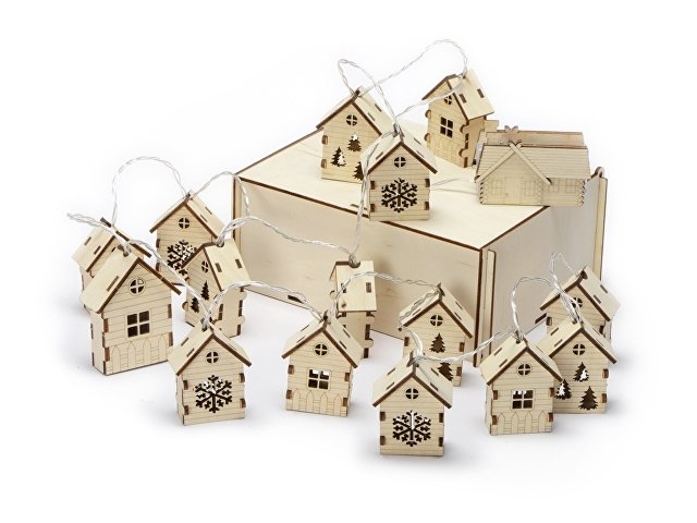 Елочная гирлянда с лампочками «Зимняя сказка» в деревянной подарочной коробке thumbnail