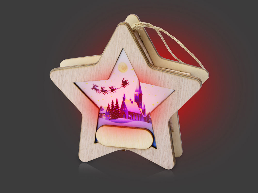 Новогодняя подвеска с подсветкой «Звезда» с индивидуальным дизайном