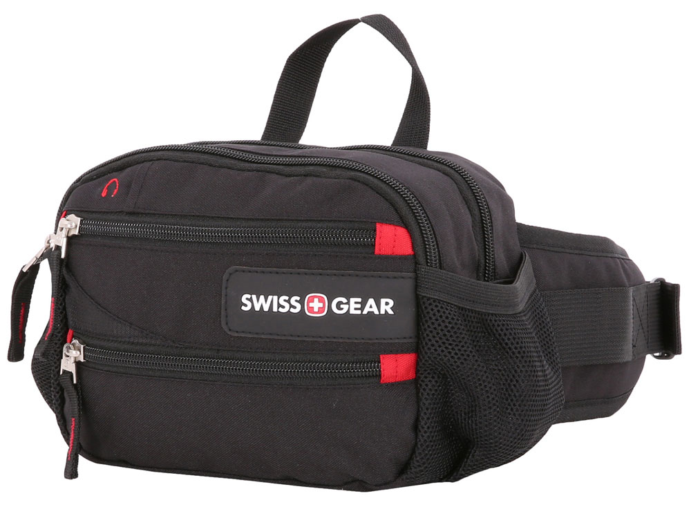 Сумка на пояс SWISSGEAR, полиэстер M2, 23х10х15 см, черный