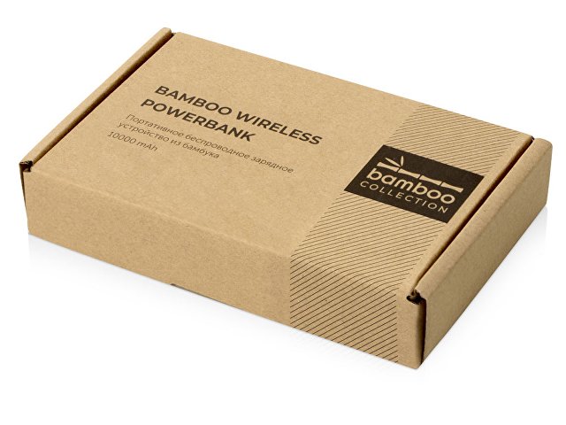 Внешний беспроводной аккумулятор из бамбука «Bamboo Air», 10000 mAh thumbnail