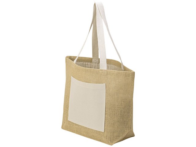 Сумка Jute джутовая с широким дном и карманом thumbnail