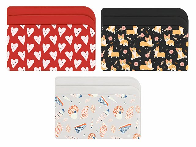 Картхолдер для 3-х карт с возможностью полноцветной печати, софт-тач thumbnail