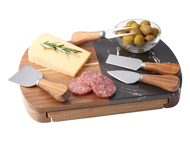 Набор для сыра в подарочной коробке из акации и мрамора «Date» thumbnail