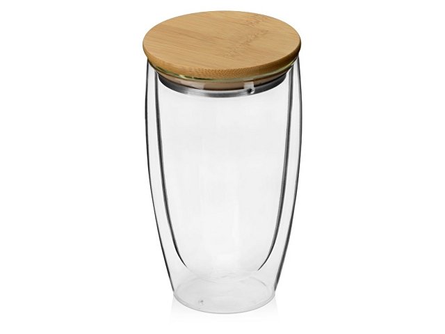 Стакан с двойными стенками и бамбуковой крышкой «Batur» thumbnail