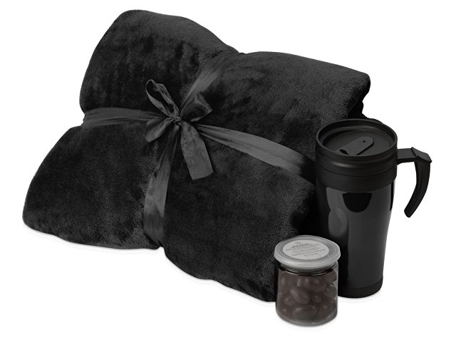 Подарочный набор «Tasty hygge» с пледом, термокружкой и миндалем в шоколадной глазури thumbnail