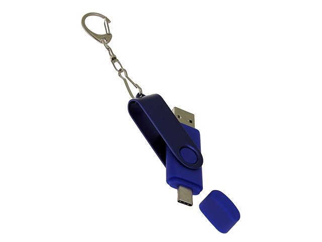 USB 3.0- флешка на 32 Гб с поворотным механизмом и дополнительным разъемом Type-C — фото 4