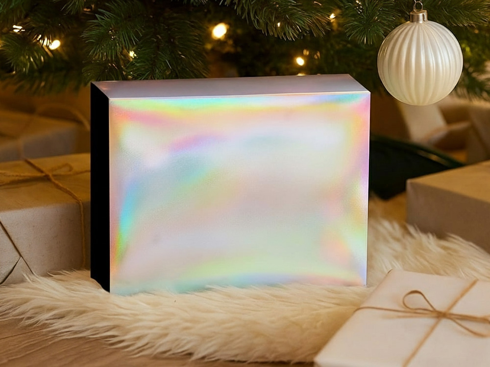 Подарочная коробка с голографическим шубером «Aurora», L фото 6 Подарочная коробка с голографическим шубером «Aurora», L фото 6