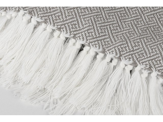 Плед акриловый с белой бахромой «Tassel»