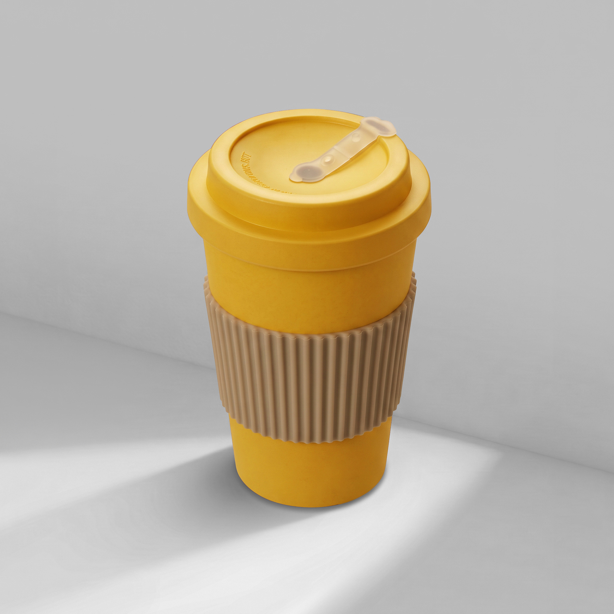 Термокружка Muffin из натуральных волокон, желтый