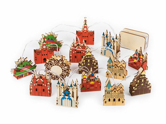 Ёлочная гирлянда с лампами в подарочной коробке «Достопримечательности России» thumbnail