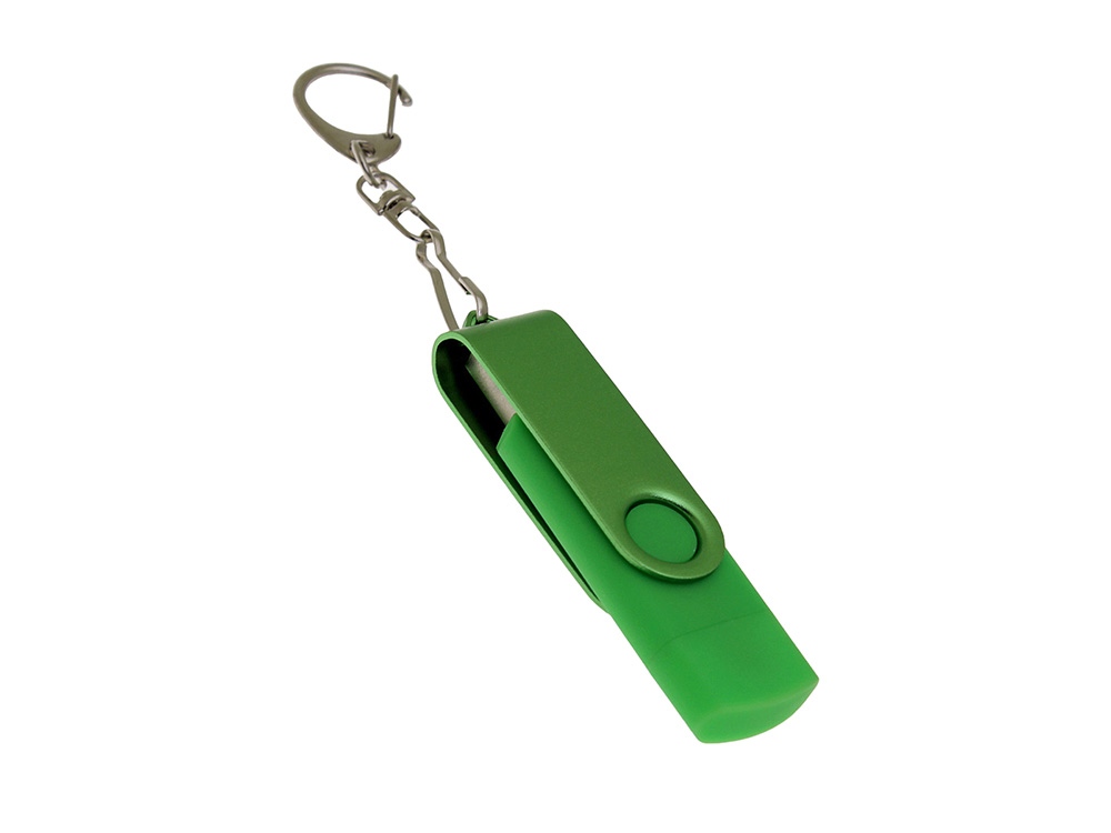 USB 3.0- флешка на 64 Гб с поворотным механизмом и дополнительным разъемом Type-C