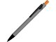 Ручка металлическая soft-touch шариковая «Snap», серый/черный/оранжевый