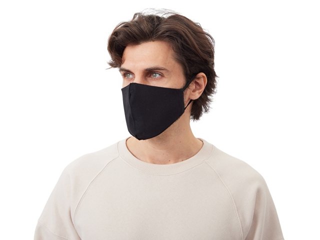 Маска для лица многоразовая из хлопка, анатомической формы без шва thumbnail