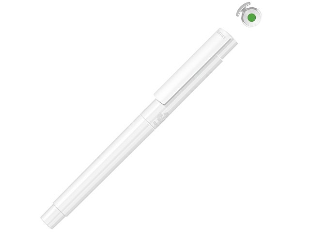 Капиллярная ручка в корпусе из переработанного материала rPET "RECYCLED PET PEN PRO FL», белый с салатовыми чернилами