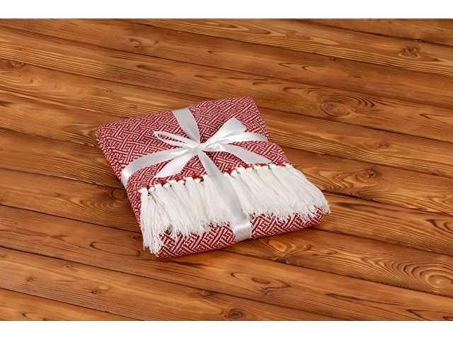 Плед акриловый с белой бахромой «Tassel»