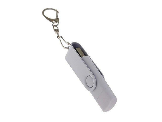USB 3.0- флешка на 64 Гб с поворотным механизмом и дополнительным разъемом Type-C — фото 2