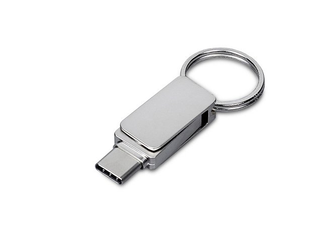 USB 2.0- флешка «Mercury» на 8 Гб с поворотным механизмом и дополнительным разъемом Type-C