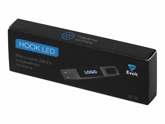 USB 2.0- флешка на 32 Гб c подсветкой логотипа «Hook LED» thumbnail