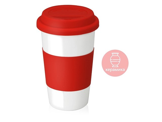 Кружка «Нью-Йорк» с силиконовой крышкой и манжетой thumbnail