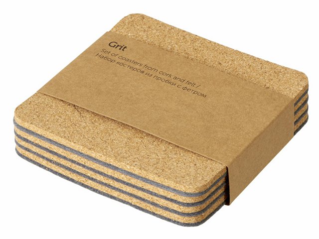 Набор костеров из пробки с фетром «Grit» thumbnail