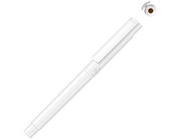 Капиллярная ручка в корпусе из переработанного материала rPET "RECYCLED PET PEN PRO FL», белый с коричневыми чернилами