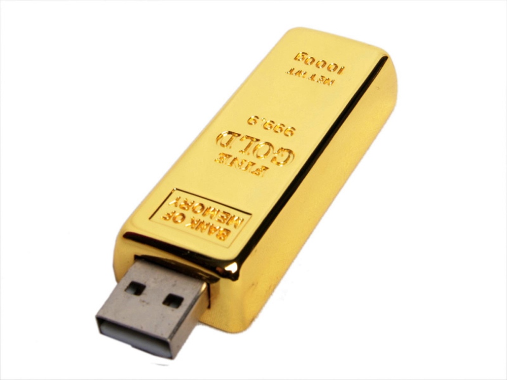 USB 2.0- флешка на 4 Гб в виде слитка золота 1