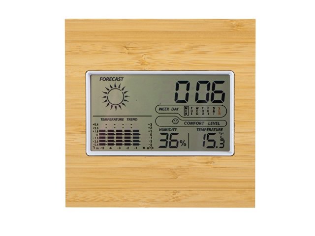 Бамбуковая метеостанция с часами «Moscow Heat» thumbnail