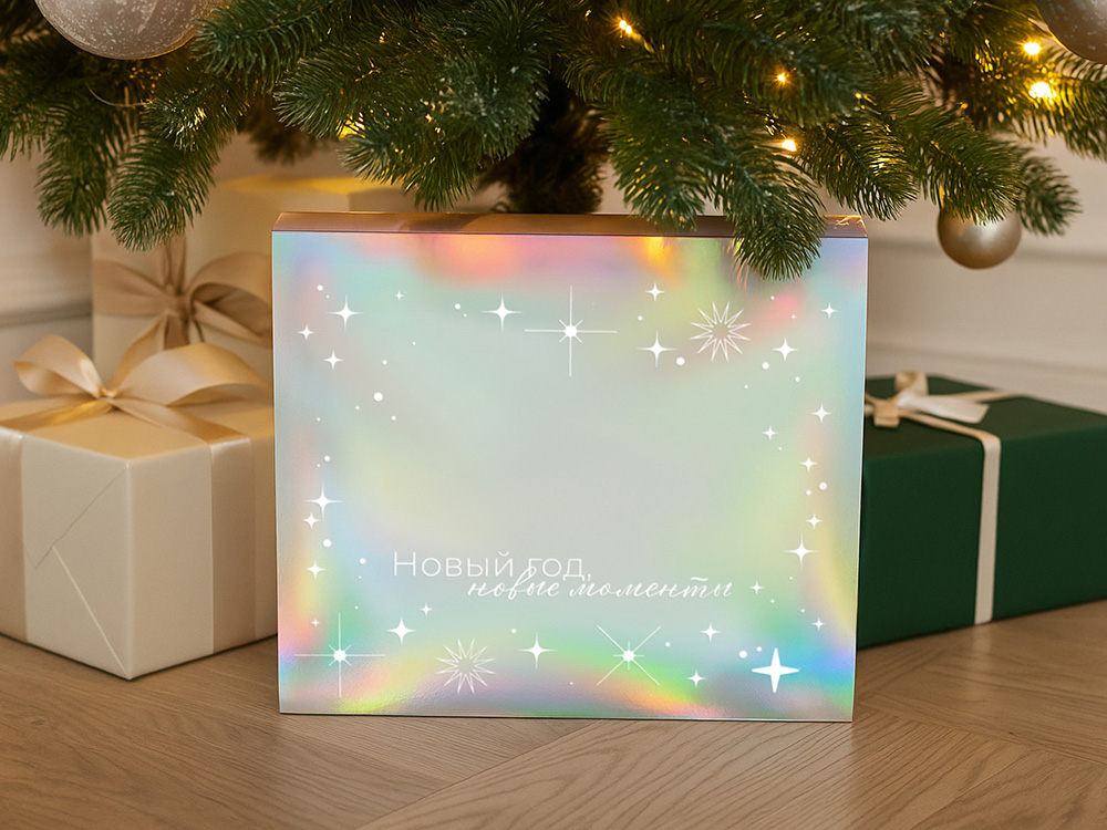 Подарочная коробка с голографическим шубером «Aurora», L фото 4 Подарочная коробка с голографическим шубером «Aurora», L фото 4
