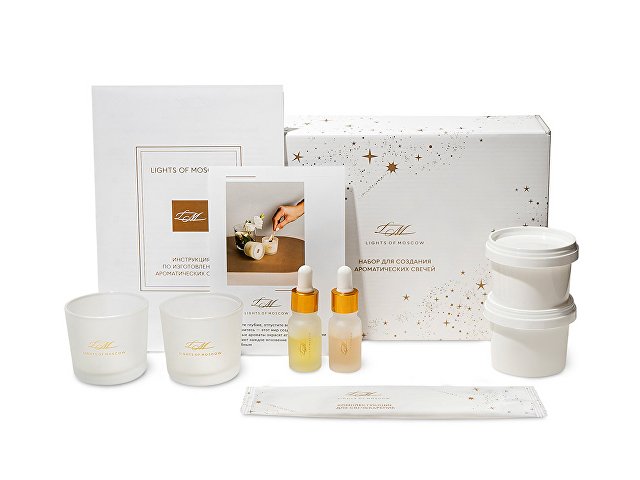 Набор для создания 2-х ароматических свечей: амбра и табак/маракуйя, сандал и пачули thumbnail