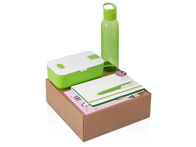 Набор «Bitetime» с бутылкой для воды, блокнотом, ручкой и ланчбоксом thumbnail