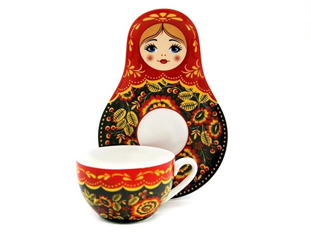 Подарочный набор: чайная пара, чай Малина с мятой thumbnail