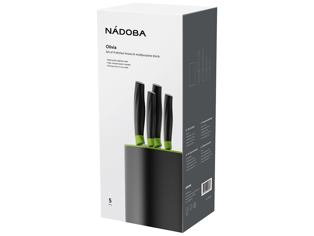 Набор из 4 кухонных ножей в универсальном блоке «OLIVIA» фото 2 Набор из 4 кухонных ножей в универсальном блоке «OLIVIA» фото 2