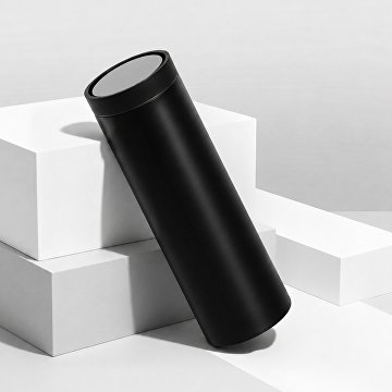 Вакуумная термокружка «Noble» с 360° крышкой-кнопкой, крафтовый тубус